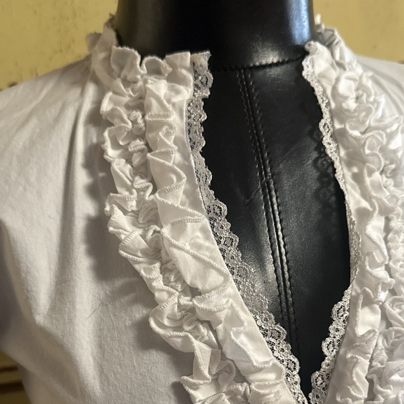 Jaded London White Ruffle V-Neck Blouse - Picture 4 of 6